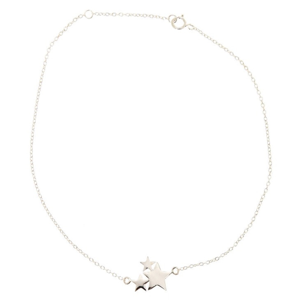 925 Sterling Silver Star Cluster Anklet